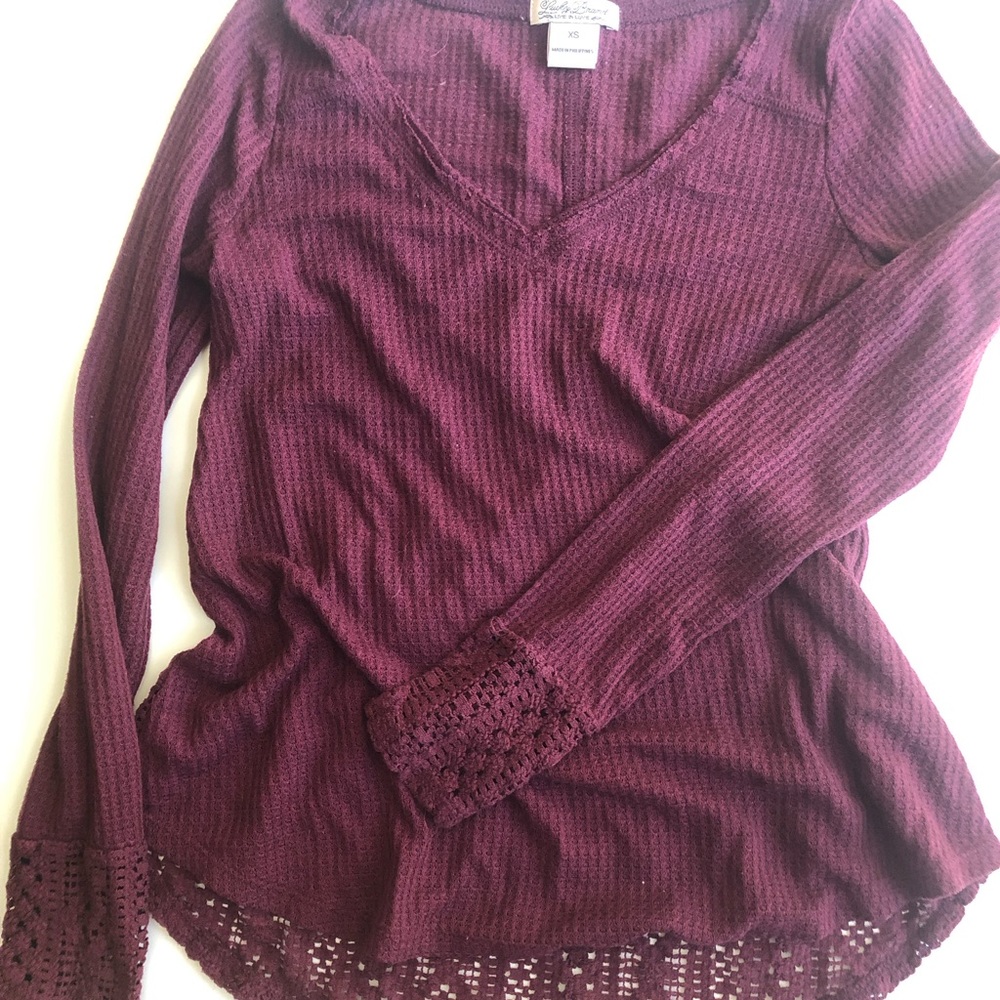 Burgundy Lucky Brand Long sleeve